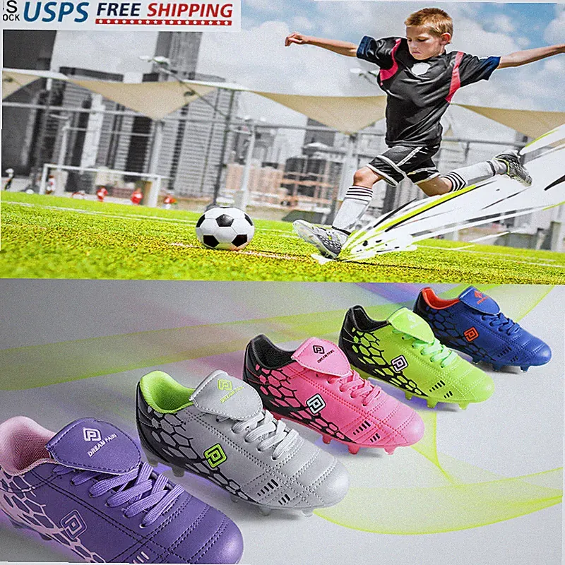 Outdoor Men Boys Soccer Shoes Football Boots High Ankle Kids Cleats Football New
