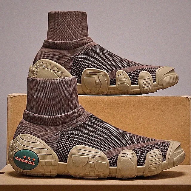 Outdoor Mens Short Boots Running Sneakers Slip-On Flat Walking Sport Socks Shoes