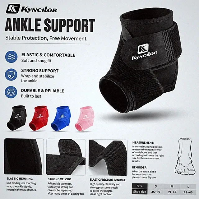 Outdoor Soccer Sports Breathable Ankle Brace Ankle Compression Sleeve Support