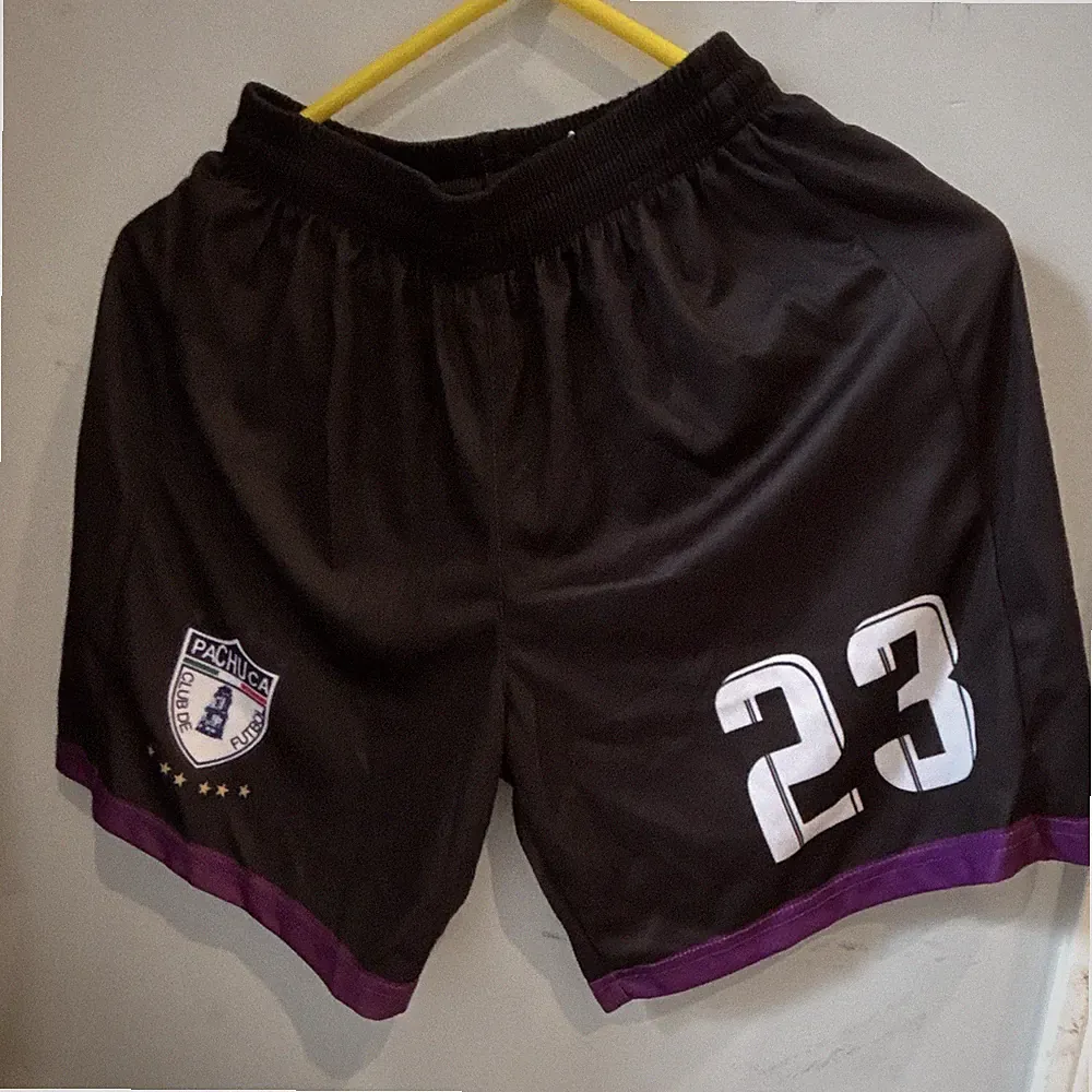 Pachuca Club de Futbol Soccer Shorts Black & Purple with Purple Trim #23