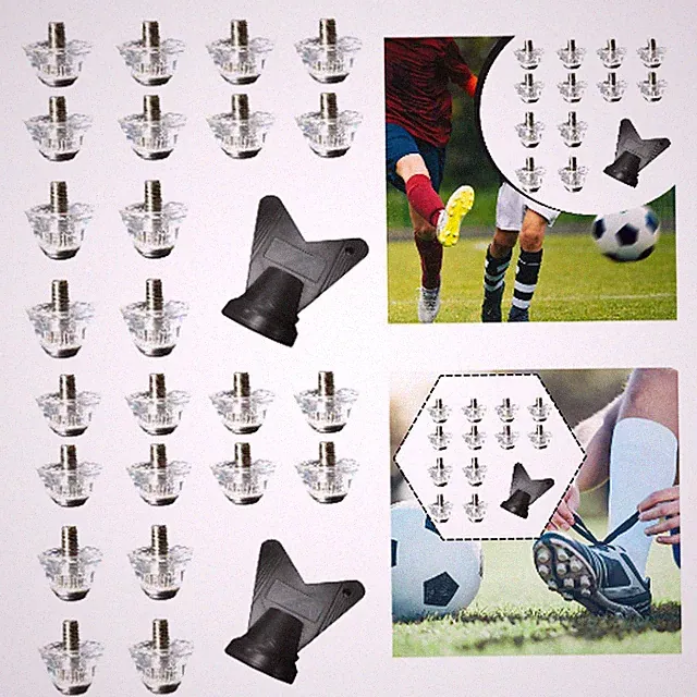 Pack of 12 replacement football boots, screw-in, for stable sports fields, for