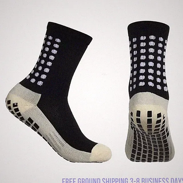 Pair of 5 Grip Sports Socks Anti-Slip for Football, Soccer & Cycling