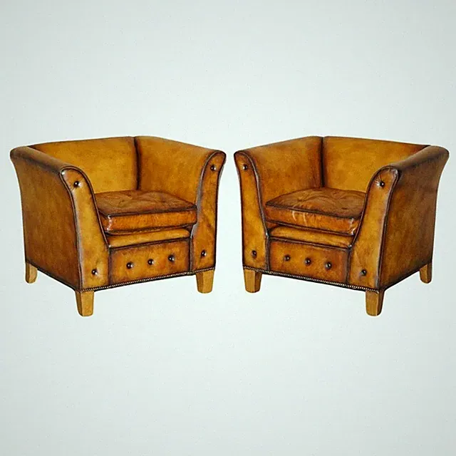 PAIR OF BRAND NEW CUSTOM MULBERRY LONDON BROWN LEATHER CHESTERFIELD ARMCHAIRS