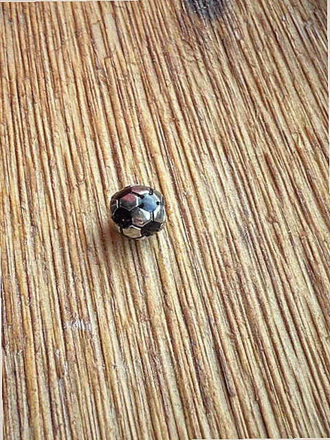 Pandora 925 Ale Sterling Silver Black Enamel Soccer Ball Bead Charm Retired