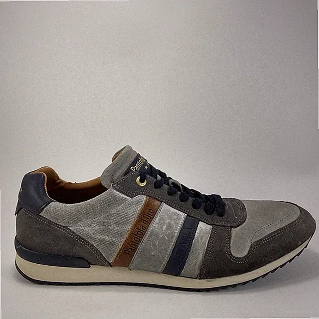 Pantofola d’Oro Rizza Low Trainers Mens Size 12, EU 45 Gray Blue Leather Suede