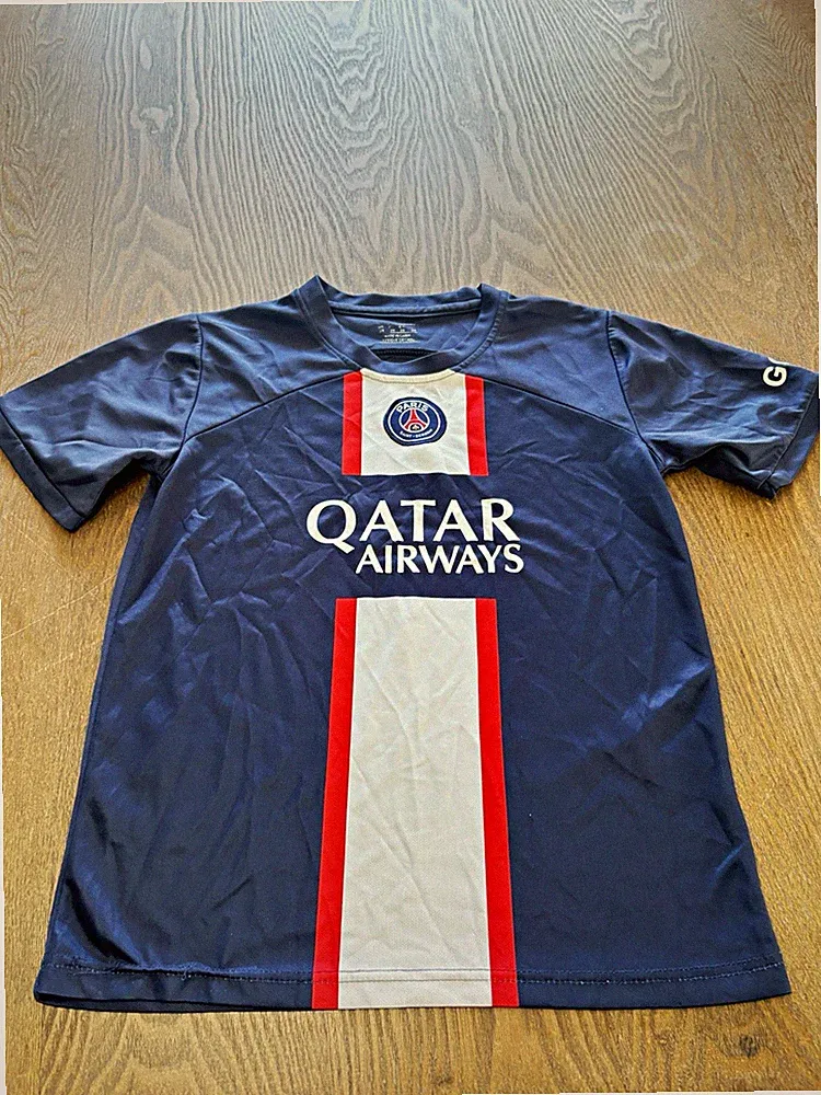 Paris Saint-Germain PSG Mbappé #7 Boys 28 large Soccer Jersey Blue Youth