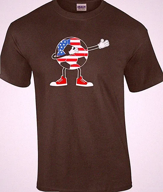 Patriotic Dabbing Flag Soccer Ball T-Shirt