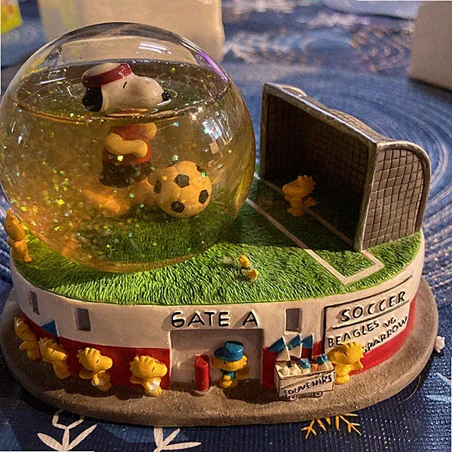 Peanuts Snoopy Woodstock Soccer Snow Globe Westland