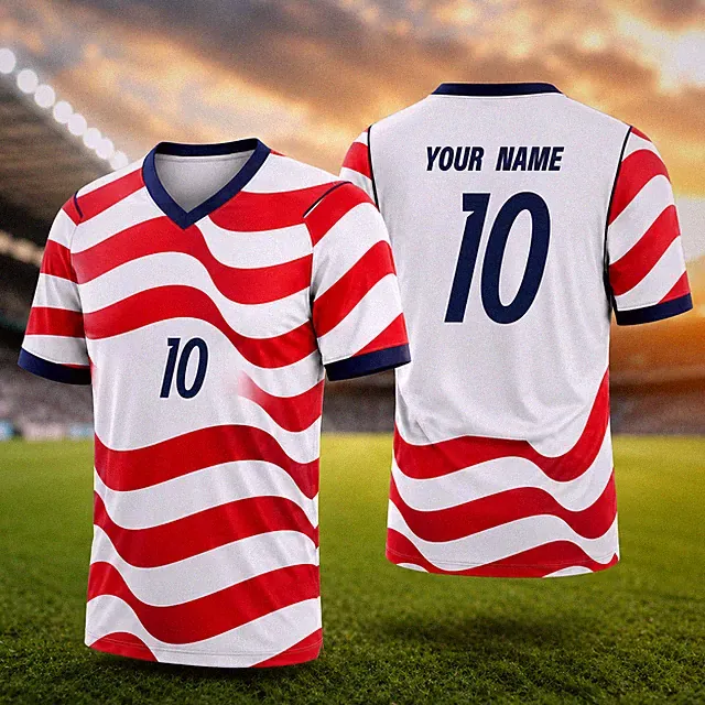 Personalized USA Soccer Jersey Custom Name Number Football Shirt Unisex S-5XL