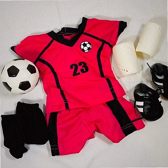 Pink Jersey/Shorts Soccer Ball Player Complete Outfit for 18" American Girl Doll