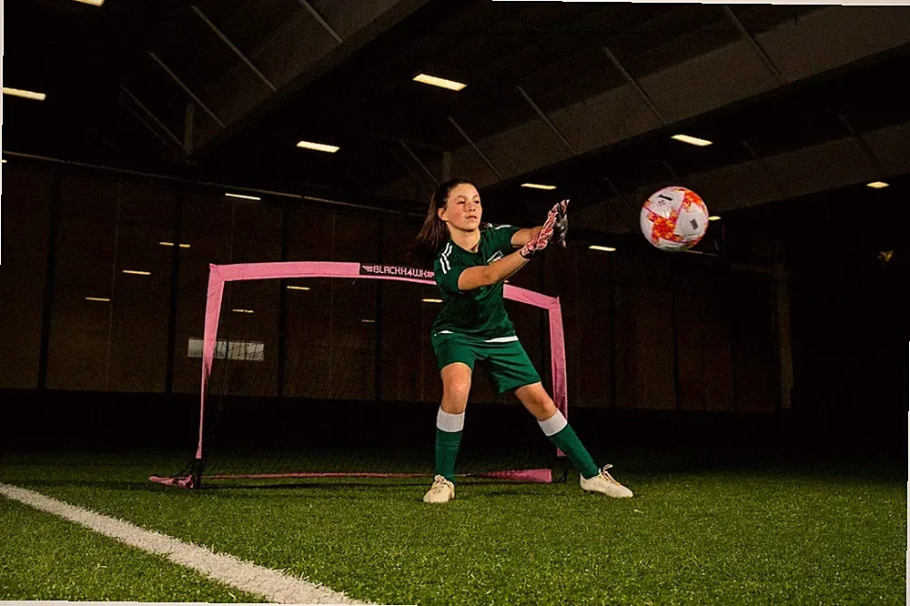 Pink Soccer Goal Practice Net Backyard Football Practice and Training 6 Ft Wide