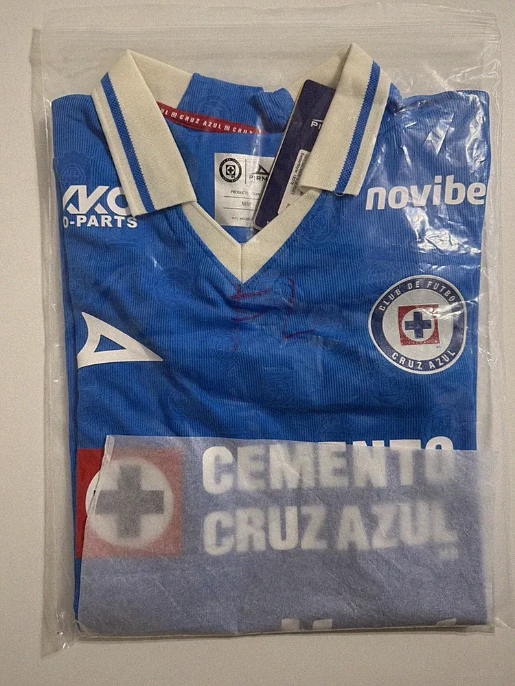 Pirma Cruz Azul Blue/White Soccer Jersey Shirt Cemento Cruz Azul Size M