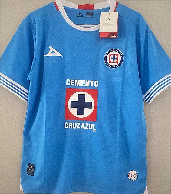 Pirma Cruz Azul Soccer Jersey Short Sleeve Blue Mens S Polyester