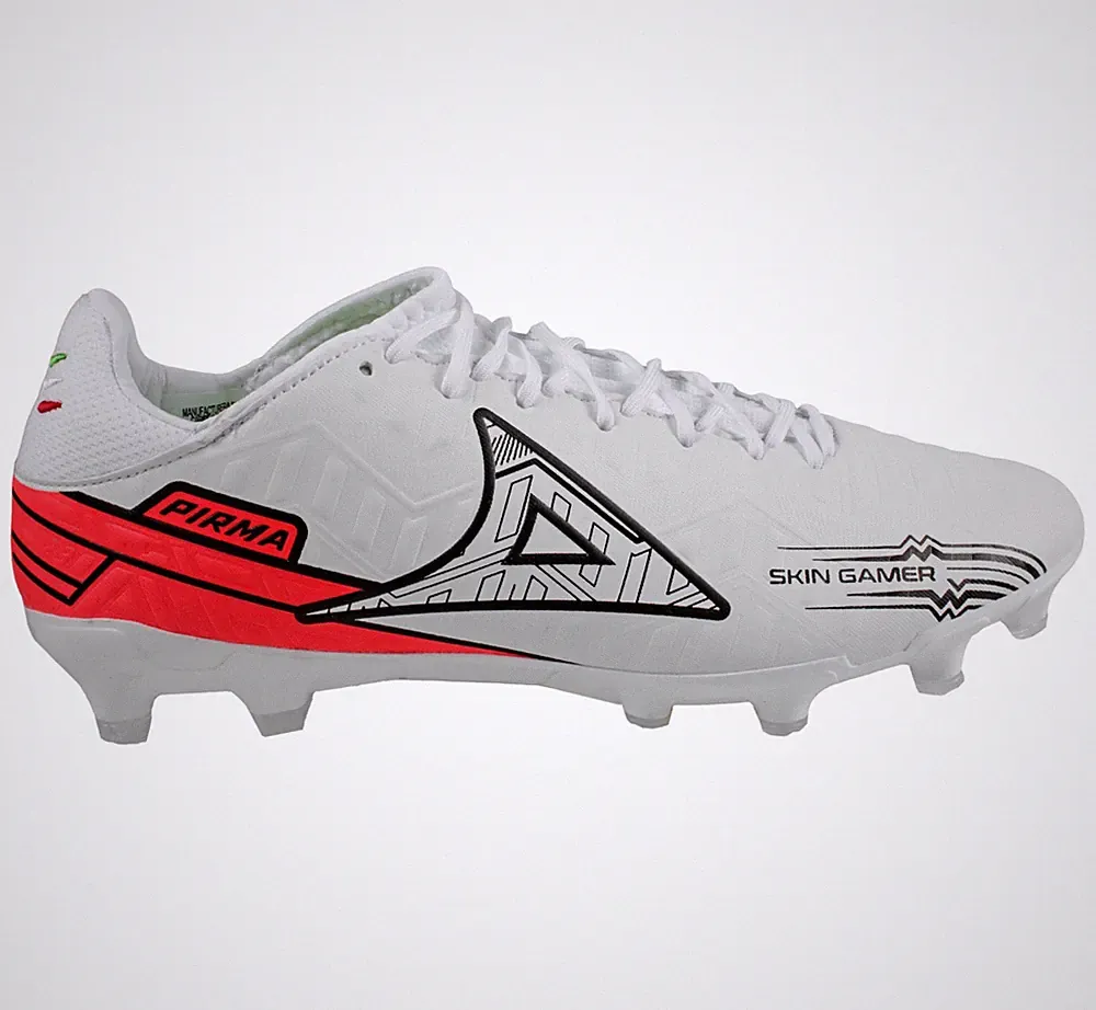 Pirma Men's Soccer Cleats Firm Ground Skin Gamer 3046 Color White
