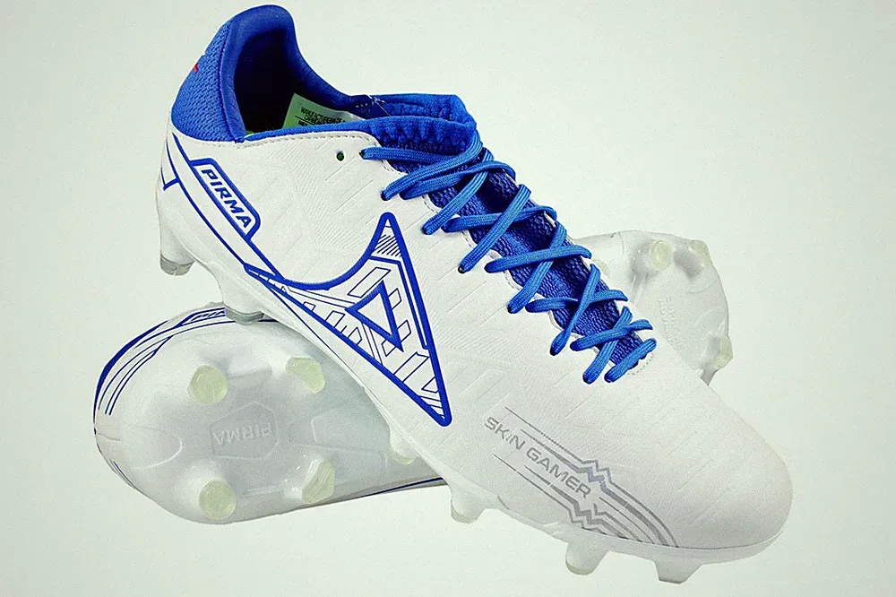 Pirma Men's Soccer Cleats Firm Ground Skin Gamer 3046 Color White/Royal