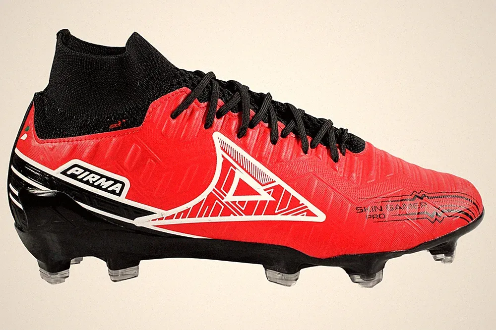 Pirma Men's Soccer Cleats Firm Ground Skin Gamer Pro 3030 Color Red/Black