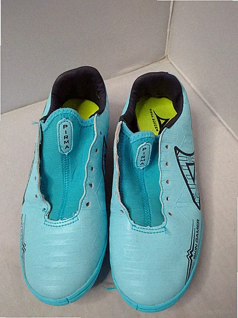 Pirma Womens Turf Shoes Size 6.5 Skin Gamer 3047 Blue Missing Laces Soccer A27