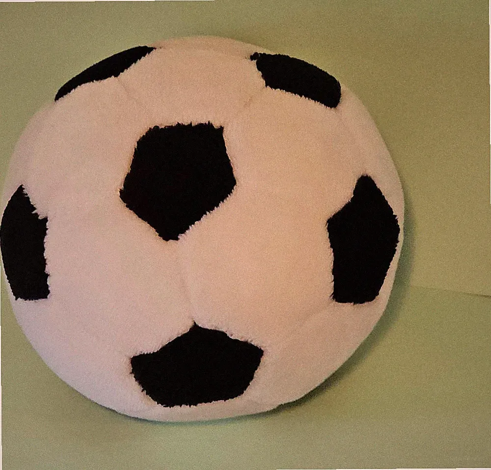 Plush Soccer Ball Toy About 9 inch Diameter Kids Baby Toddler