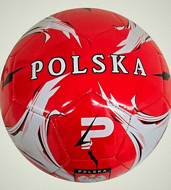 Polish Soccer Ball Size 5 Red Polska Red and White Theme