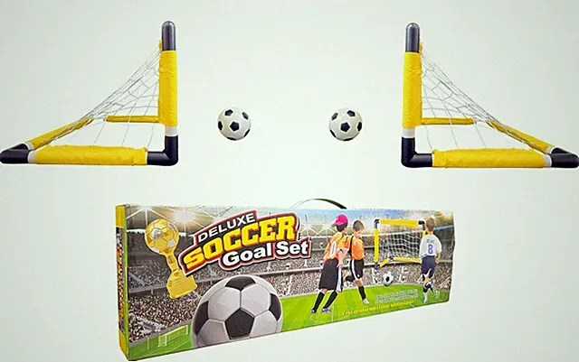 Portable Soccer Goal Set for Kids, Toddlers – 2 Goals, Pump, Ball – Outdoor Fun