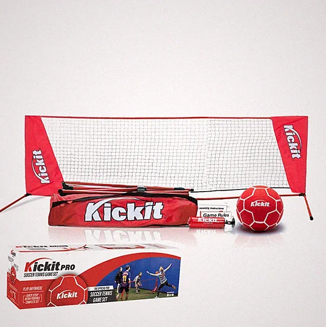 Portable Soccer Tennis Net Game Set 12'W x 3'H with Soft Lightweight Ball