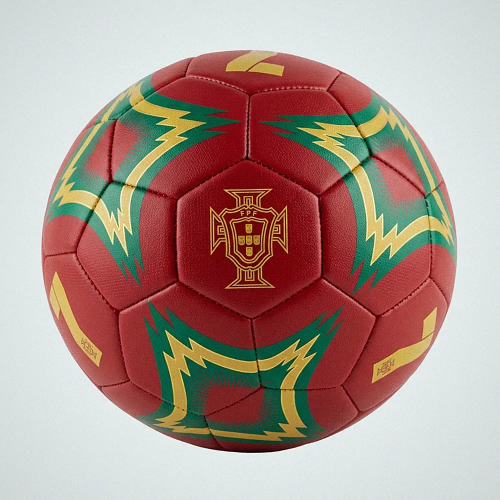 Portugal Soccer Ball #7 Icon Sports Red Gold Polyurethane Size 2 4 5 New