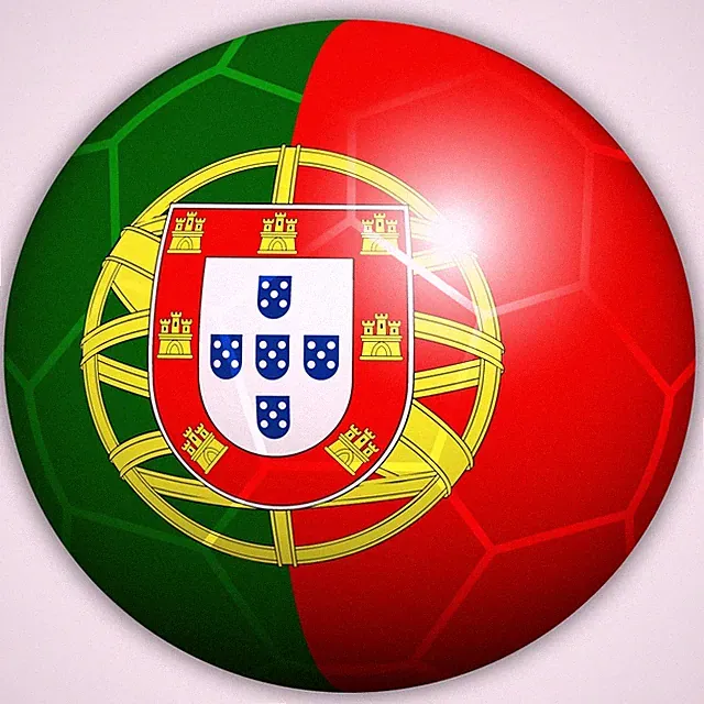 Portugal Soccer Ball Round Shaped Flag Cut To Shape Vinyl Sticker