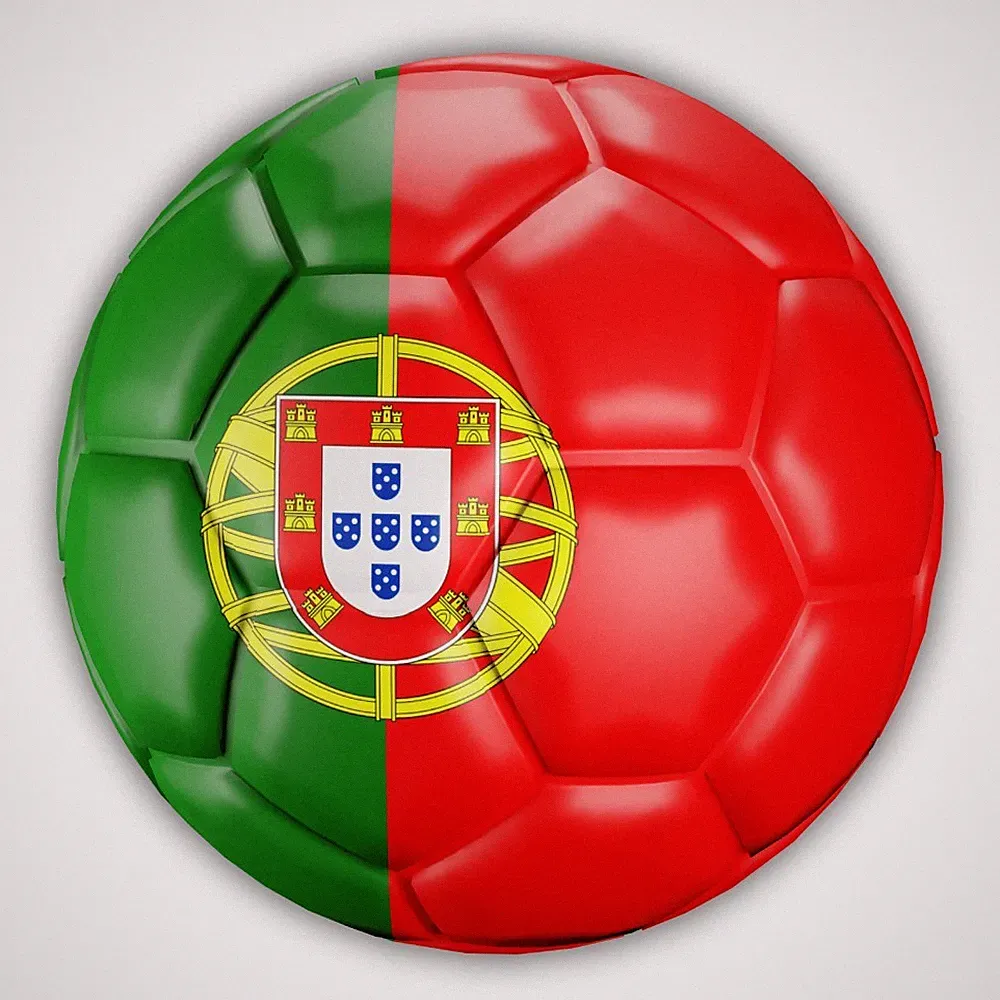 Portugal Soccer Ball Shaped Flag Cut To Shape Vinyl Sticker