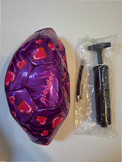 PP PICADOR Soccer Ball Size 4 Glitter Shiny Heart Soccer Balls for Kids Girl NWT