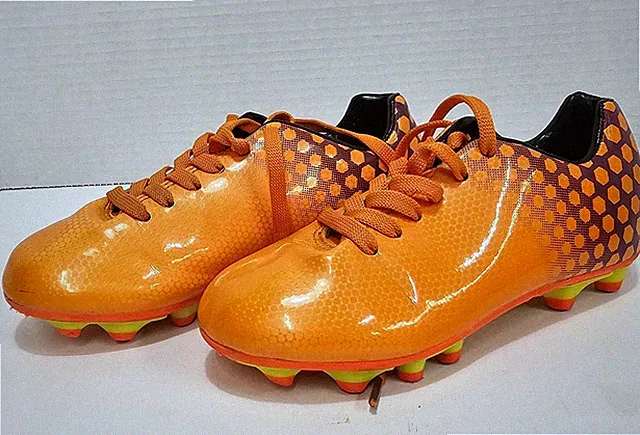 Pre Owned Vizari Palomar Firm Ground Soccer Cleats Orange Youth Sz 13
