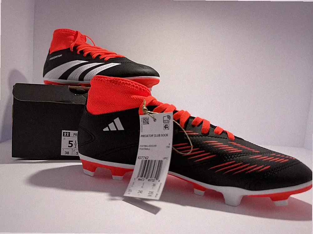 Predator Club Sock Flexible Ground Soccer Cleats Football Boots 5.5Y