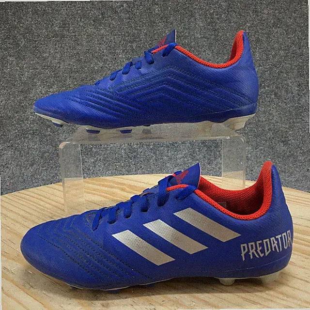 Predator Shoes Youth 4.5 Predator 19.4 FG Soccer Cleats Blue Lace Up Low CM8540