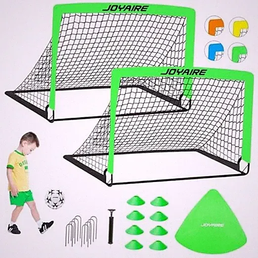 Pro-Grade Kids Backyard Soccer Goal, Tear-Resistant 5-Layer 4 ft x 3ft Green