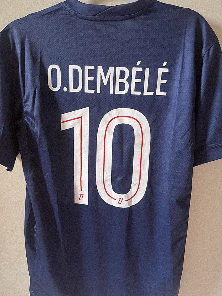 PSG Ousmane Dembele home jersey 25/26 #10 Men’s Soccer Jersey Blue/Red Size M
