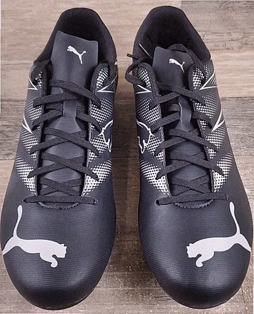 Puma Attacanto FG/AG Mens Soccer Cleats Sz 11 Football Black Silver Mist Shoes