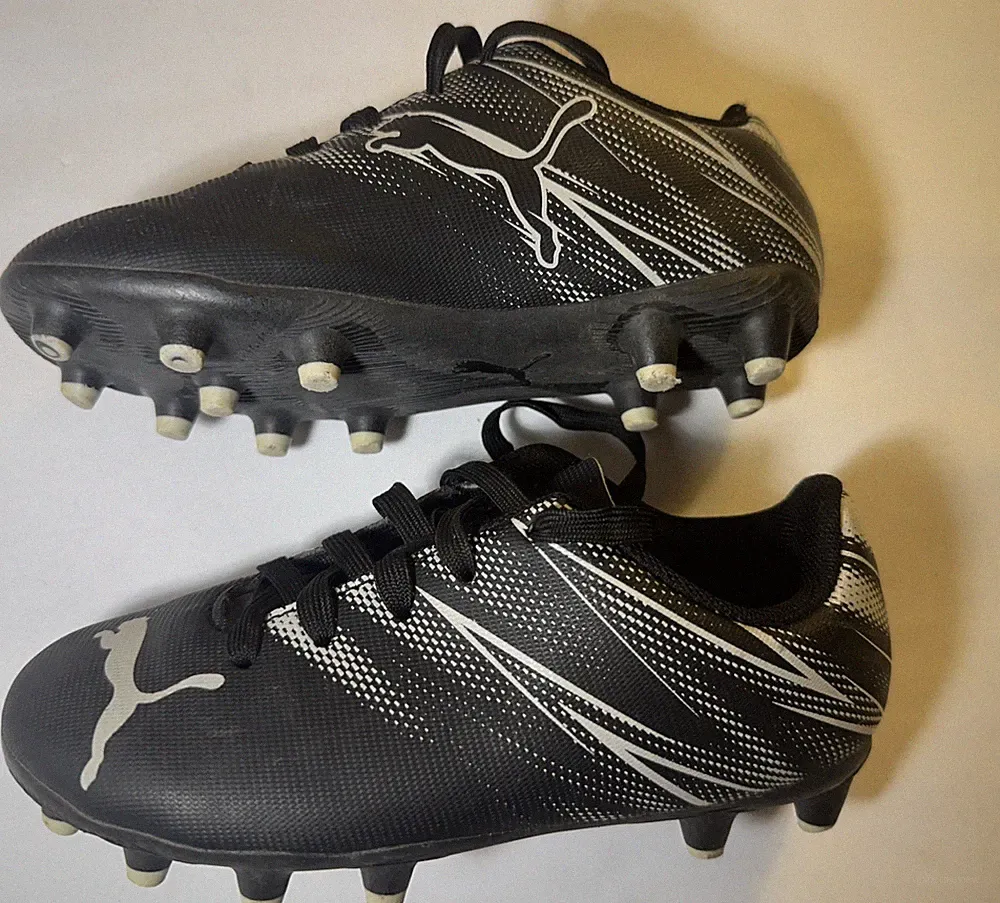 Puma Attacanto FG AG Soccer Cleats Black Silver Mist 107477-01 Toddler Size 10