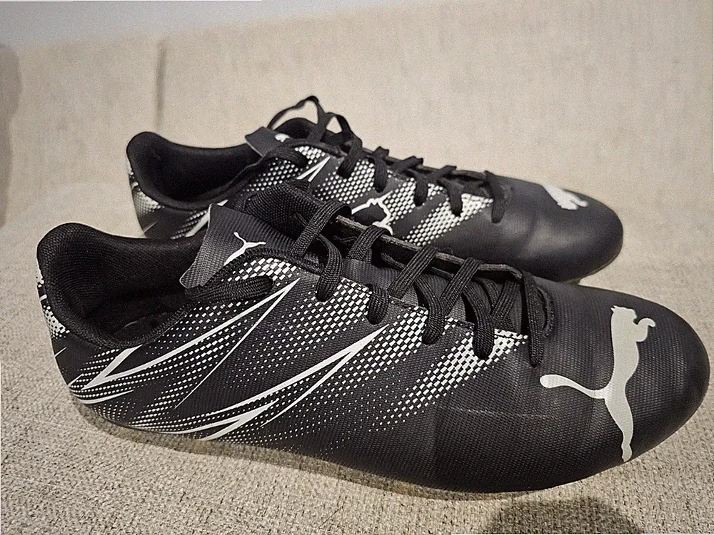 PUMA Attacanto Firm/Artificial Ground Men's Soccer Cleats Sz 8 Black/Silver Mist
