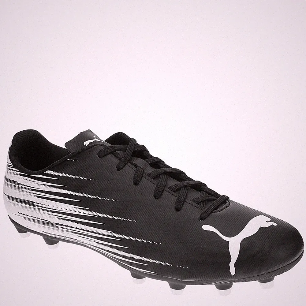 PUMA Attacanto Firm, Artificial Ground Soccer Cleats Sneaker, Black-Silver Mist