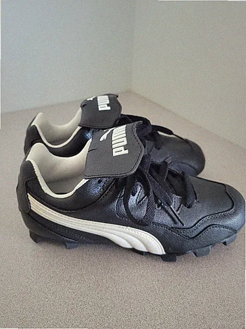 Puma Black And White Children Big Kids Boys Girls Soccer Cleats Shoes New