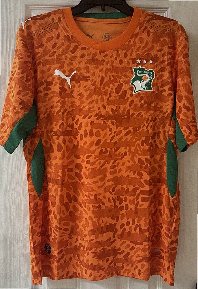 PUMA Côte d’Ivoire Ivory Coast 2025 Home Soccer Jersey Orange Men’s Size L NWT