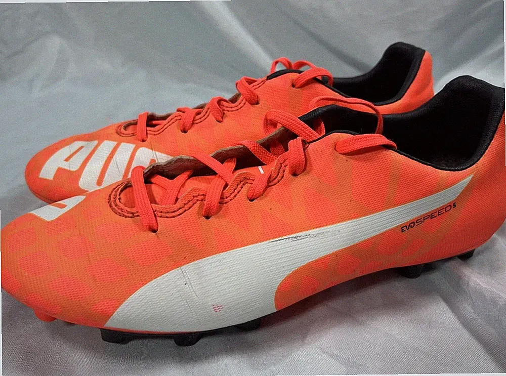 Puma Evo Speed 5 - Soccer Cleats Shoes - Size 5.5 - 5 1/2 - Orange White