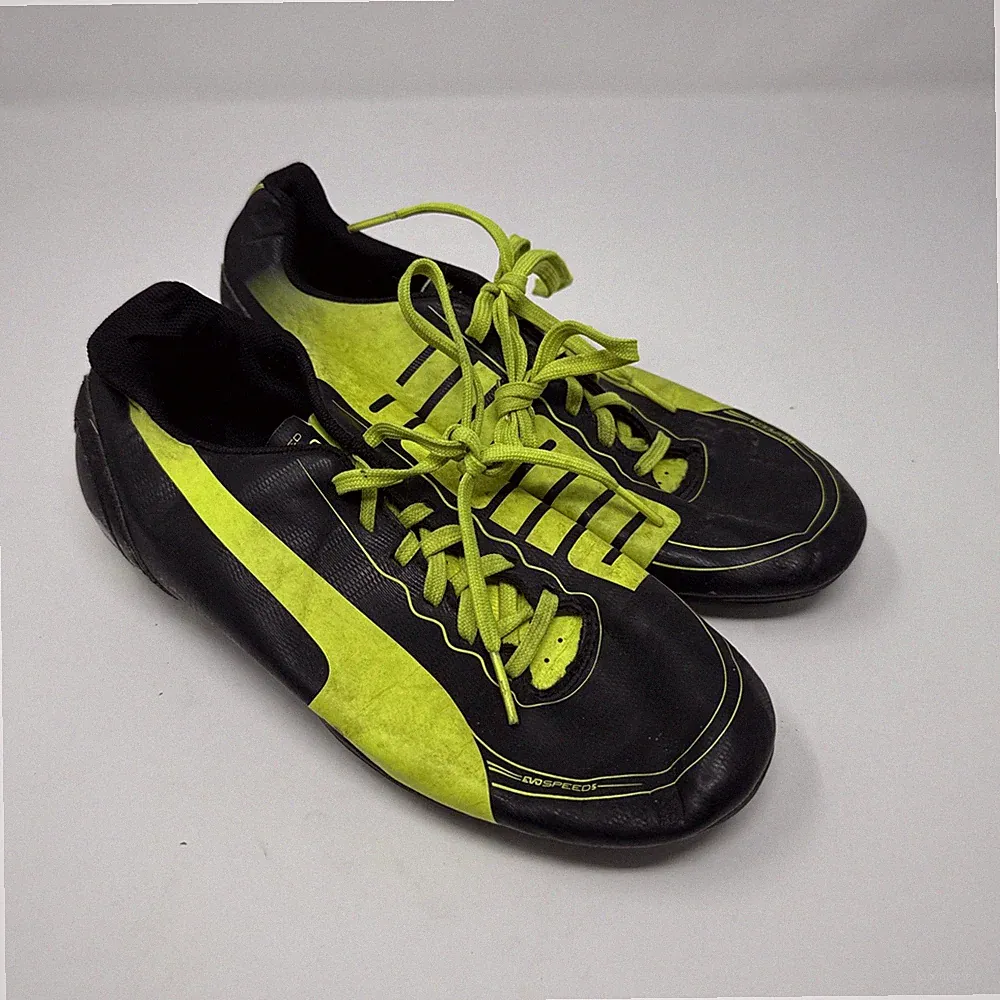 Puma Evo Speed Size 3.5 Black And Lime Cleats