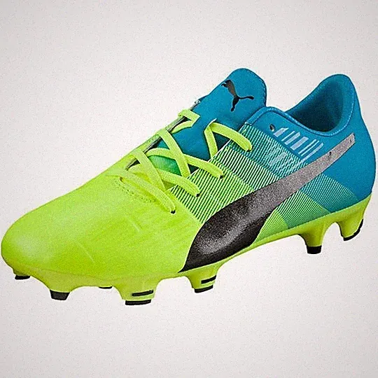 PUMA evoPower 1.3 Blue Yellow Black Soccer Cleats NEW Youth Girls Boys Sz 4 6
