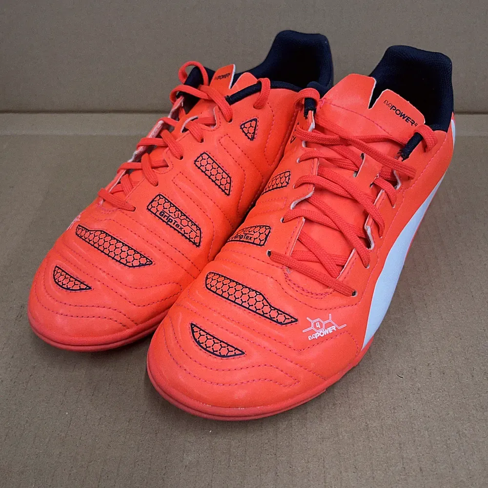 Puma Evopower 4.2 SG Soft Ground Soccer Cleats Orange Blue Size Mens 9.5 EUC