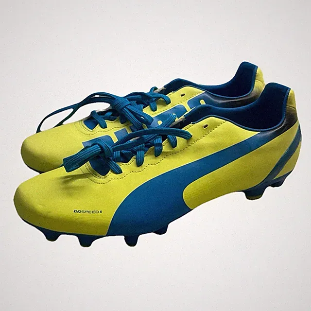 Puma Evospeed 4.0 FG Men's Size 7.5 Soccer Cleats Yellow/Blue Art# 102868 06
