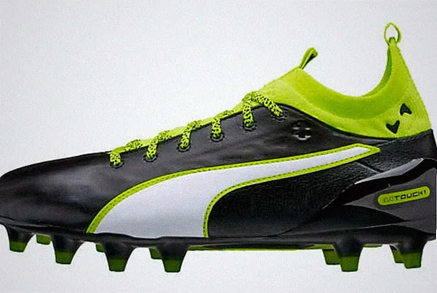 Puma Evotouch 1 FG Leather Soccer Cleats Youth US 4 Black Volt NEW $125