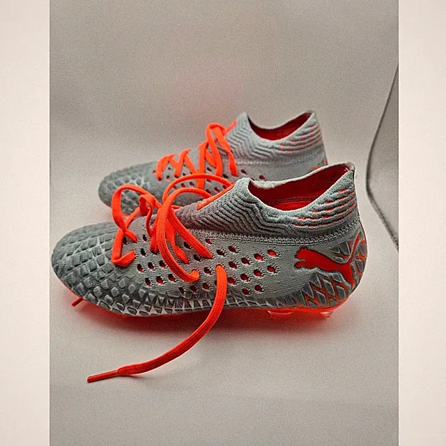 Puma Future 4.1 Netfit FG AG Kids Soccer Cleats Grey Red 105692-01 Size 4C