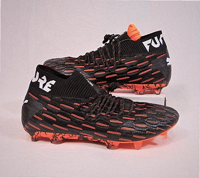 Puma Future 6.1 Netfit FG/AG Black & Orange Soccer Cleats Sz 4.5C NEW 106200 01