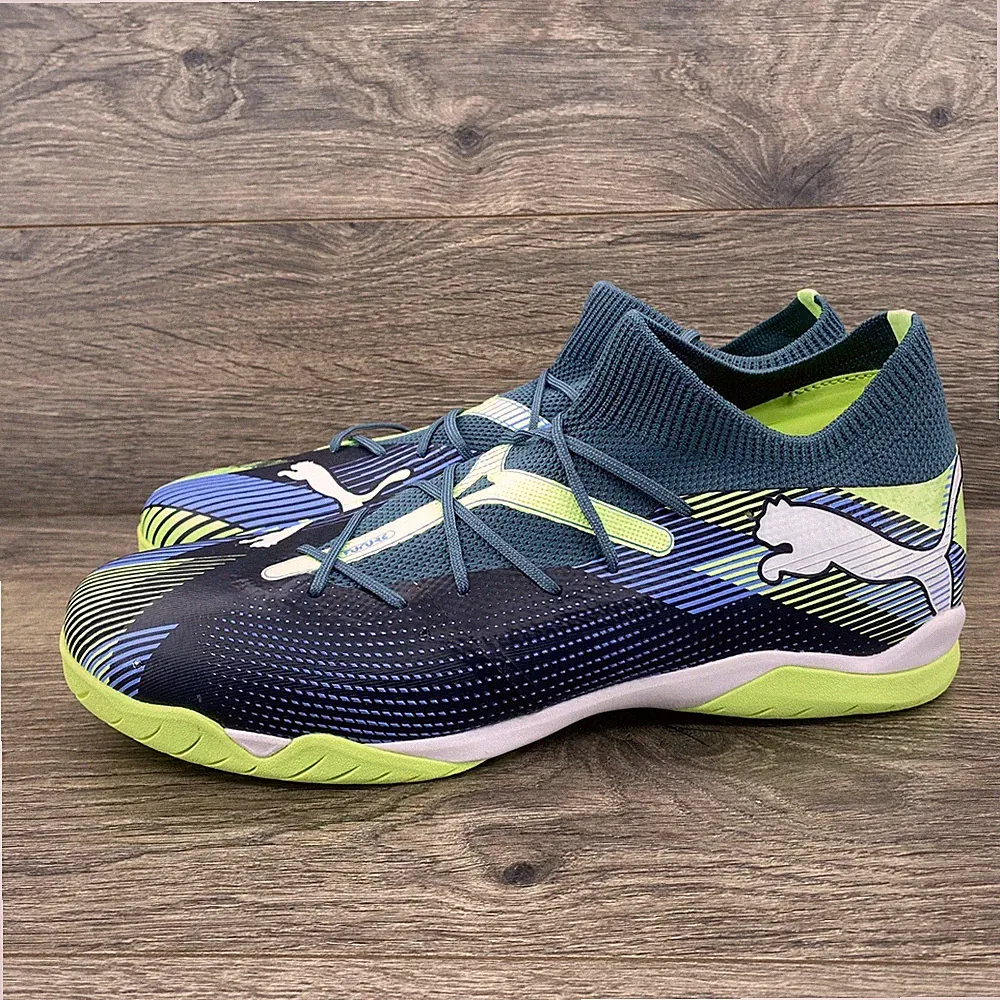 Puma Future 7 Indoor Soccer Shoes Mens Sz 11.5 Indoor Court Green Blue 107936