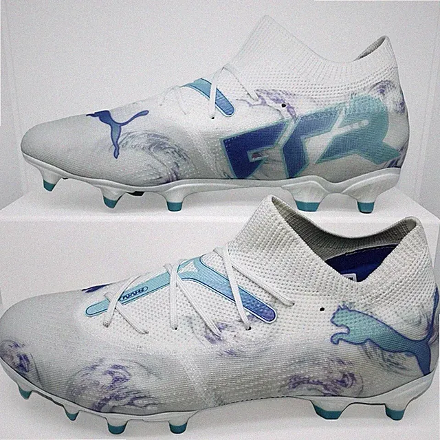 PUMA FUTURE 7 MATCH Brilliance Women Soccer Cleats Size 9.5 White Blue FG/AG
